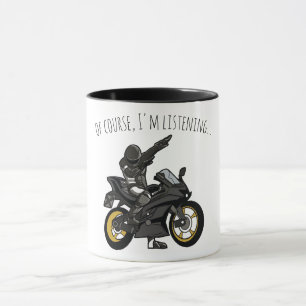Caneca Claro, estou ouvindo... Motociclo Engraçado