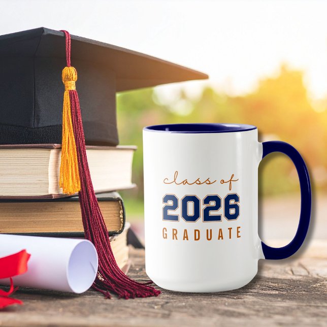 Caneca Class of 2026 Graduate Minimalist Bold Modern (Criador carregado)