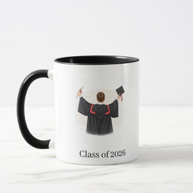 Caneca Class of 2026 Illustrated Graduation Mug (Esquerda)