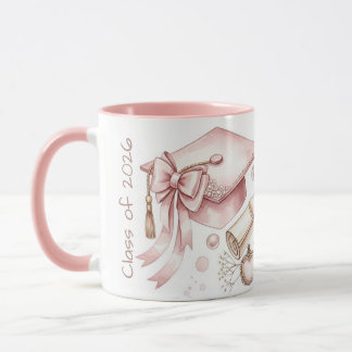 Caneca Class of  pink girly accessories graduation 