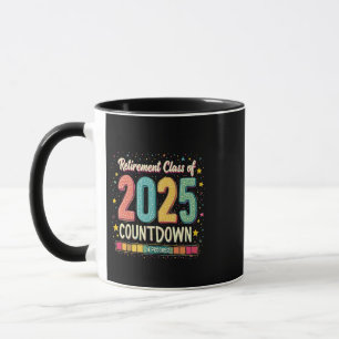 Caneca Classe de aposentadoria de 2025 na graduação do pr