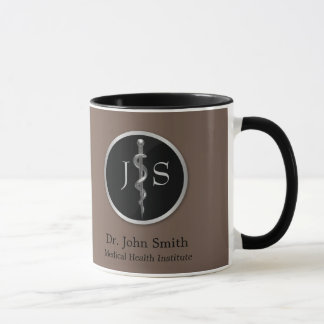 Caneca Classe Médica Nobre Haste de Asclépio Prata