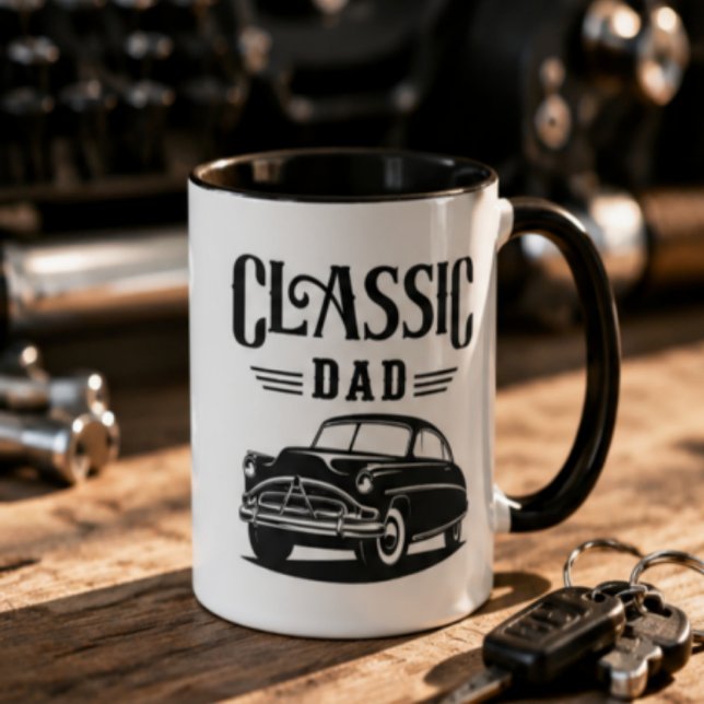 Caneca Classic Dad Vintage Car Coffee  (Criador carregado)