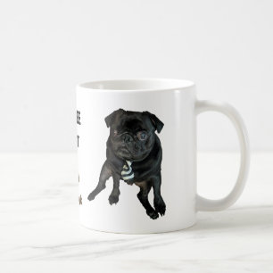 Caneca clássica 11oz do Pug preto