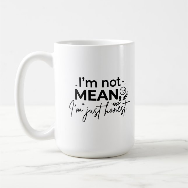 Caneca Clássica 15 oz - Citação de Café Honesta da (Esquerda)