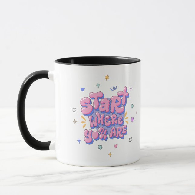 Caneca Clássica Citação com Letras em Balões Color (Esquerda)