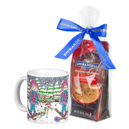 Caneca clássica da menina do esqui com cacau