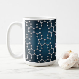 Caneca Clássica de Café com Moléculas de Cafeína