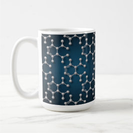 Caneca Clássica de Café com Moléculas de Cafeína