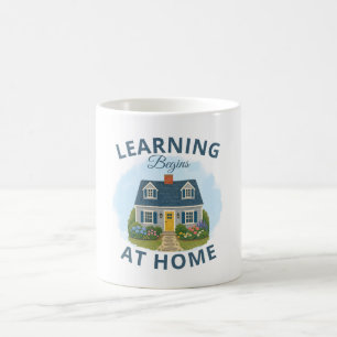 Caneca Clássica de Café 'O Aprendizado Começa em C