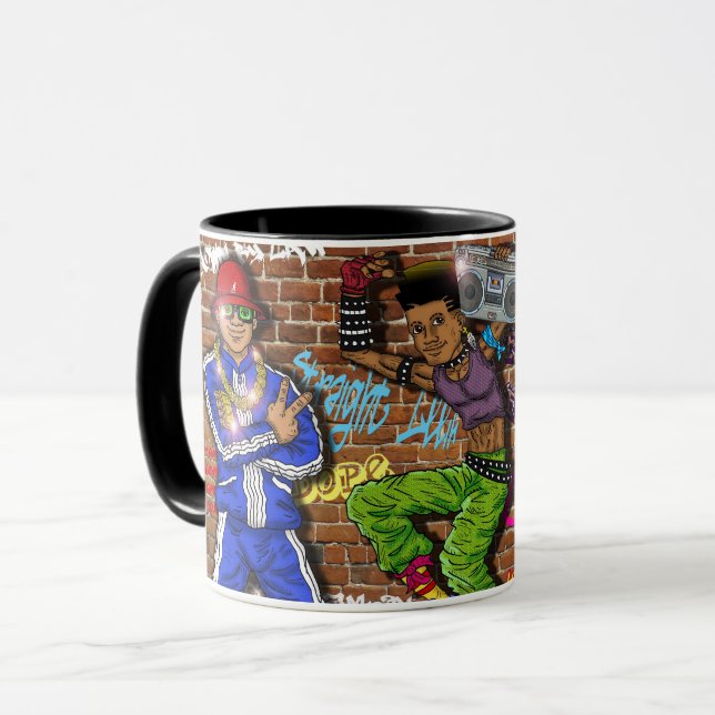 Caneca clássica do hip-hop do anos 80 (Frente Esquerda)