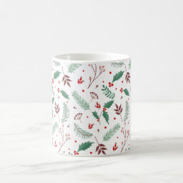 Caneca clássica floral do teste padrão | do Natal