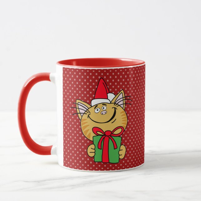 Caneca Clássica Meowy Natal Gato 330ml (Esquerda)
