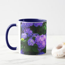 Clássica Roxo Realista Hydrangea Mug