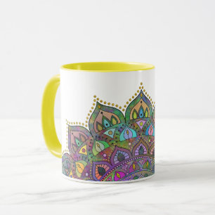 Caneca Clássico Colorosamente Mandala Índia Estilo 1