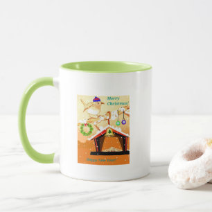 Caneca Clássico Mug - alimentador de pássaros do natal