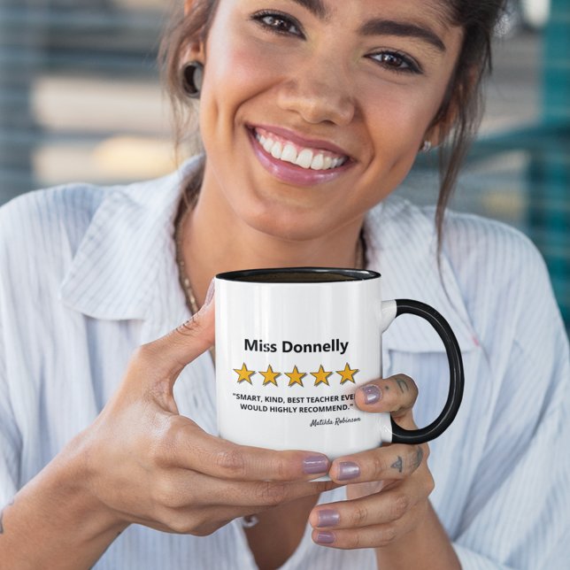 Caneca Classificação de 5 Estrelas para Professor | Prese (Criador carregado)