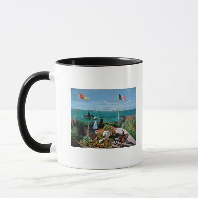 Caneca Claude Monet | o terraço em Sainte-Adresse, 1867 (Esquerda)