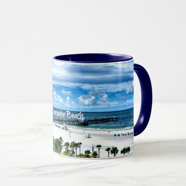 Caneca Clearwater Beach, Flórida, destino das férias (Frente Esquerda)