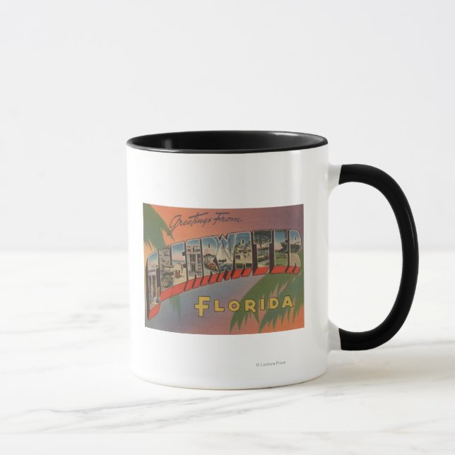 Caneca Clearwater, Florida - Large Letter Scenes (Direita)