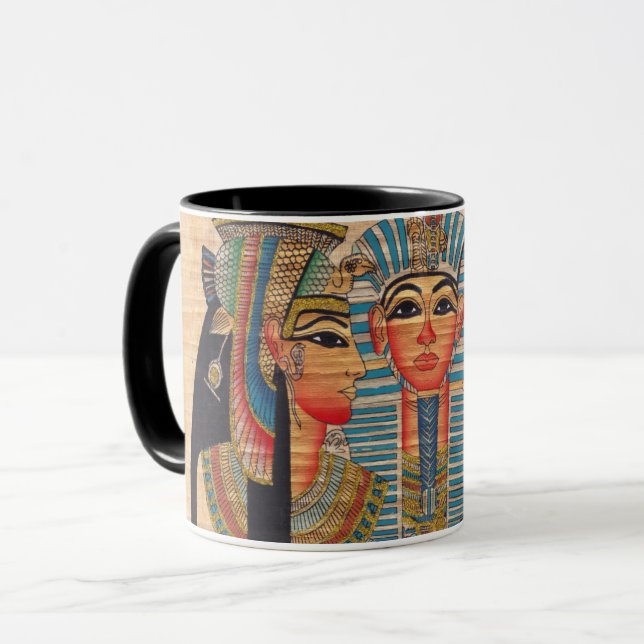Caneca CLEOPATRA Egípcia Queen Vintage Style Trabalho de  (Frente Esquerda)