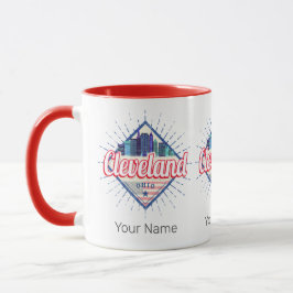 Caneca Cleveland Ohio EUA Skyline Vintage EUA