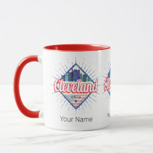 Caneca Cleveland Ohio EUA Skyline Vintage EUA