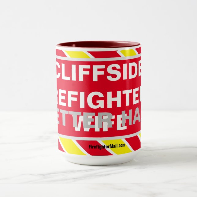 CANECA CLIFFSIDE FIREFIGHTER'S MELHOR MEIO-MULHER WIFE MU (Centro)
