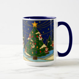 Caneca Cloisonne Art Whimsical Forest Classic Christmas