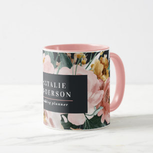 Caneca Cloreto de água moderno, floral e folhagem elegan