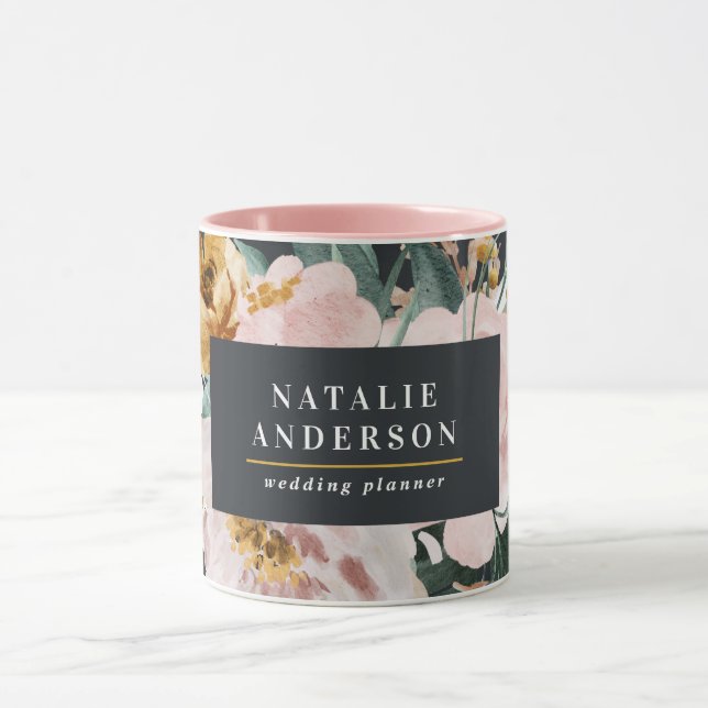 Caneca Cloreto de água moderno, floral e folhagem elegant (Centro)