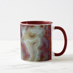 Caneca Close de Laje de Ágata Musgosa Vermelha