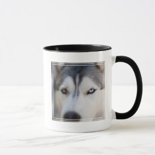 Caneca Closeup Stoic Gaze de um Alasca Malamute