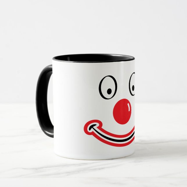 Caneca Clown gezicht met rode neus. Clownsgezicht  (Frente Esquerda)