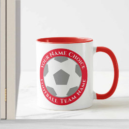 Caneca Clube de Futebol Desenho em Vermelho