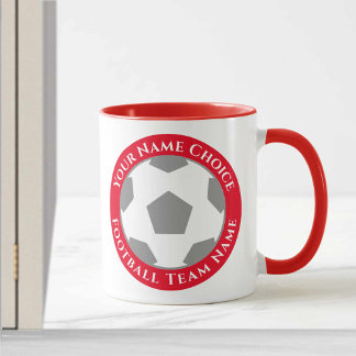 Caneca Clube de Futebol Desenho em Vermelho