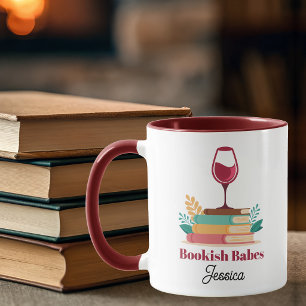 Caneca Clube de Leitura Moderno Chique Vinho Personalizad