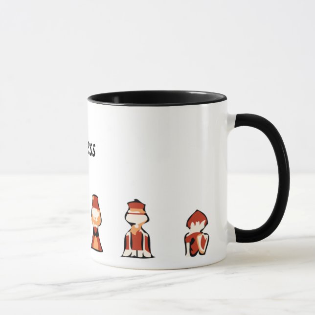 Caneca Clube de Xadrez de Arte Moderna Abstrata em Linhas (Direita)