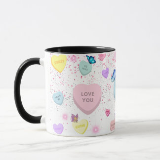 Caneca Coágulo de café com borboletas