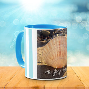 Caneca Coastal Seashell Photo Coma Sleep Beach Script Bol