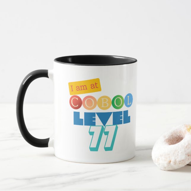 Caneca Cobol Programming Special Level 77 Number (Com Donut)