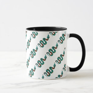 Caneca Cobra Brown e Teal Impressão Silhouette