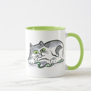 Caneca Cobra do jardim e o gatinho curioso