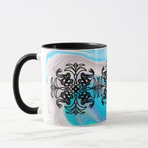 Caneca Cobra Mandala Preto-Branco Tribal