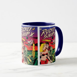 Caneca Cobrir de Livro de Blocos X Vintage Sci Fi