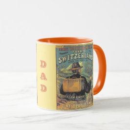 Caneca Cobrir do Guia de Turismo do Vintage Swiss Alps