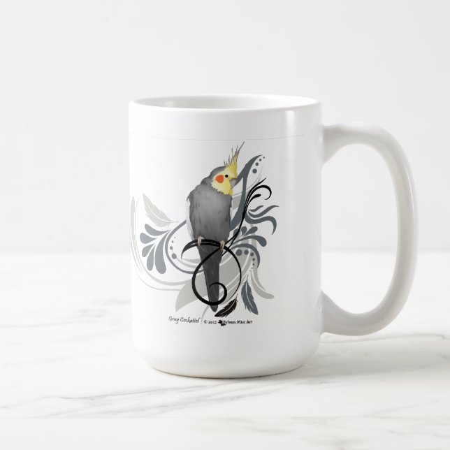 Caneca Cockatiel cinzento (Direita)