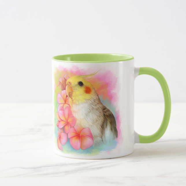 Caneca Cockatiel com frangipani (Direita)