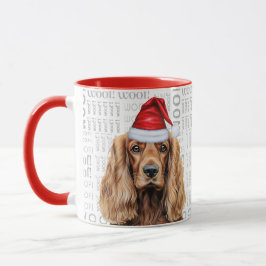 Caneca Cocker Spaniel Dog Santa Woof Christmas