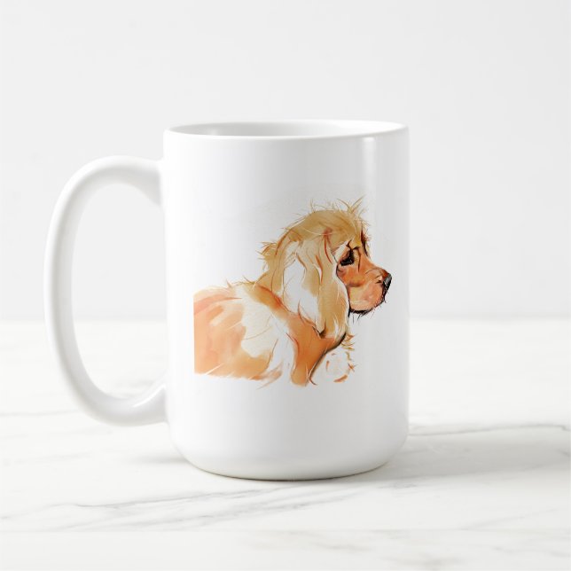 Caneca Cocker Spaniel, Mãe de Cachorro Café Aquare (Esquerda)